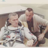 Frank Borman and James Lovell during countdown; the crew fully suited during tests; photomontage of the liftoff, December 1965 - Foto 2