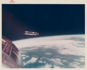Views of the Agena Target Docking Vehicle (ATDA), first unmanned satellite photographed from space, March 16-17, 1966