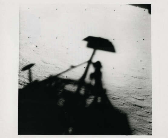 Shadow self-portrait of the first American Moon lander; first American photographs taken on the lunar surface, June 1966 - photo 1