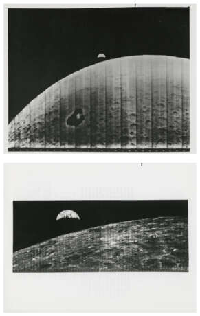 The historic first photographs of the Earth from the Moon, medium and high resolution frames, August 23, 1966 - фото 1