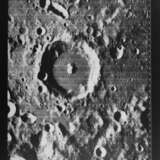 One of the first high resolution photographs [Large Format] of the backside on the Moon: Crater Korolev M and a small keyhole shaped crater, August 1966 - фото 1