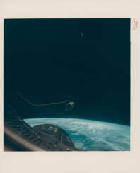 Views of the disconnected Agena floating over the Earth; Earth from space; the crew exiting the spacecraft; congratulations in Mission Control, September 12-15, 1966