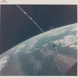 Views of Agena tethered to Gemini XII over the Earth horizon; over Houston and the Texas Gulf coast, November 11-15, 1966 - photo 1