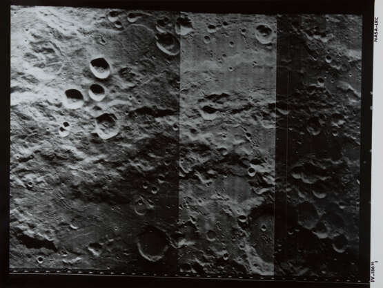 Orbital telephoto panorama [Large Format] over lunar valleys on the southwest limb of the Moon, May 1967 - Foto 6