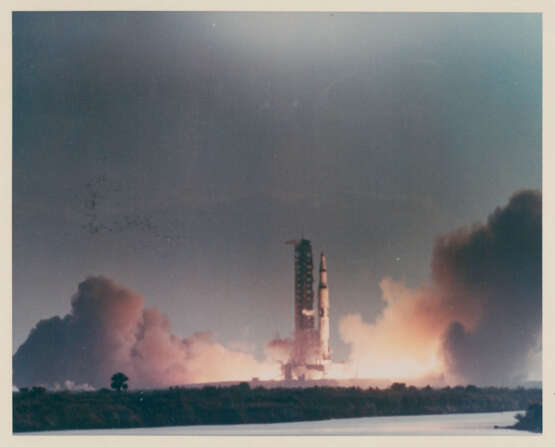 The first Saturn V rocket lifting off from Pad 39A; wide-angle view of the liftoff at Cape Kennedy, November 9, 1967 - photo 3