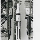 The first manned Apollo rocket heading to space; portraits of the crew; NASA officials and the Saturn IB at Complex 34; departure for space; liftoff, September-October 11, 1968 - photo 13