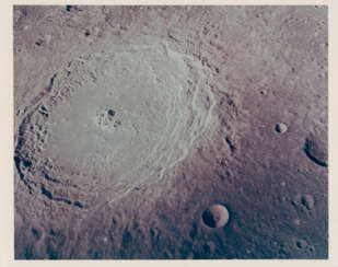 First human-taken photographs in lunar orbit: Crater Langrenus; diptych of Crater Goclenius; mountains on the farside horizon, December 21-27, 1968