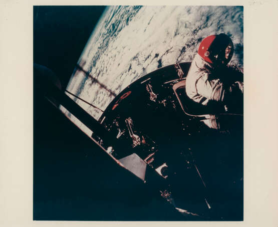 David Scott’s stand-up EVA in the open hatch of the CM Gumdrop; Scott emerging from Gumdrop, March 3-13, 1969 - photo 1