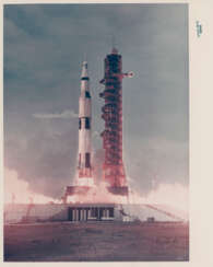 Liftoff; the crew training for the mission; Launch Control during countdown test and launch; Earth after translunar injection, May 1969