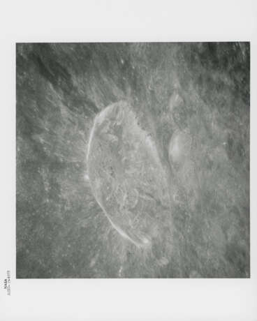 Farside and nearside moonscapes encountered during the first orbits including twin craters; spacecraft exterior, May 18-26, 1969 - photo 12
