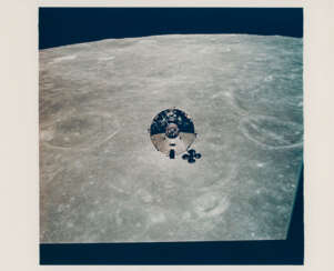 Views of the CM Charlie Brown, first spacecraft photographed over another world, over the lunar farside, May 18-26, 1969