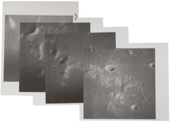 Telephoto panoramas [Mosaics] of landing site 1 and Taruntius Crater; views of the lunar horizon; small craters in the Sea of Tranquillity, May 18-26, 1969