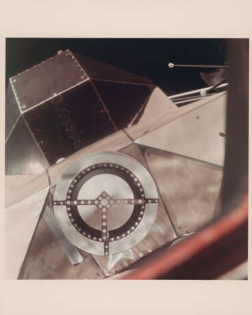 Neil Armstrong floating with the TV camera; the spacecraft exterior; TV picture of Armstrong, during the flight to the Moon, July 16-24, 1969 - photo 3