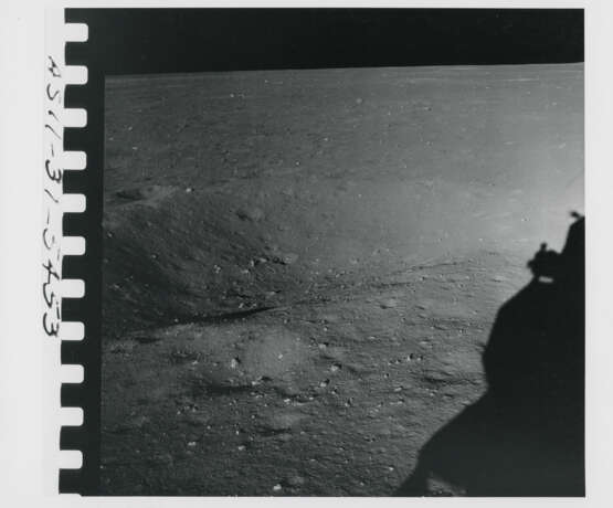 Lunar horizon over the Sea of Tranquillity after touchdown; shadow of the LM Eagle on the lunar surface after touchdown, July 16-24, 1969 - photo 3