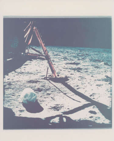 The first photograph taken by man on the surface of another world; moonscape at Tranquillity Base, Double Crater, July 16-24, 1969 - photo 1