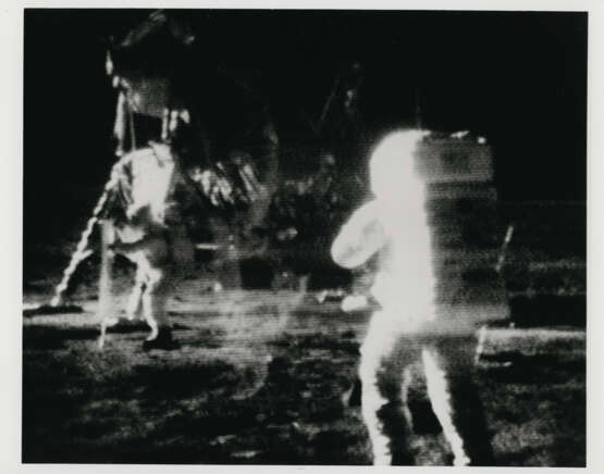 First photograph of a man standing on the surface of another world; TV picture of Neil Armstrong taking the photograph, July 16-24, 1969 - photo 2