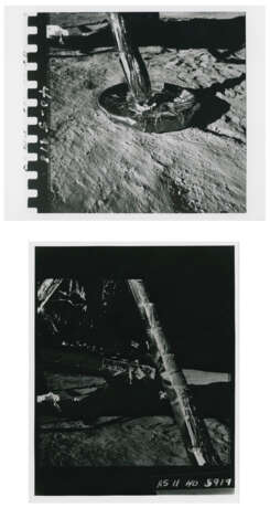 The golden landing leg of Eagle; lunar surface close-up taken with the 35mm stereo camera; close-ups of the LM and view of its ascent stage, July 16-24, 1969 - Foto 5