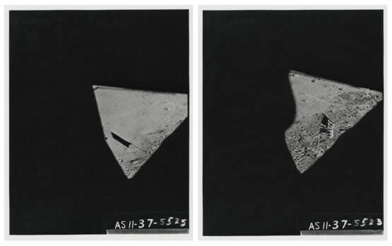 The lunar surface seen through Aldrin’s LM window; panoramic sequence of the lunar horizon over the LM thruster, July 16-24, 1969 - photo 1
