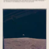 Crescent Earth emerging over the lunar horizon; crescent Earthrise, seen from the LM during the descent to the lunar surface, November 14-24, 1969 - photo 3
