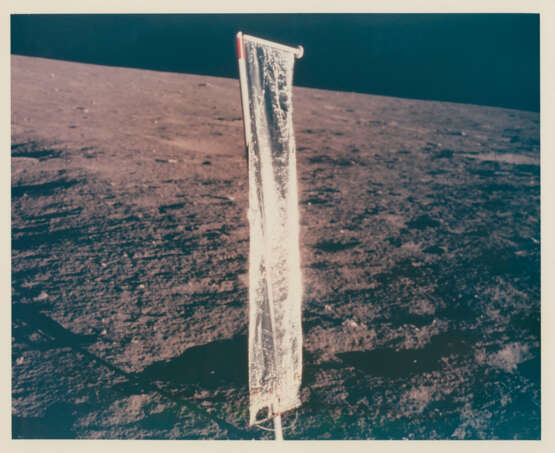 Pete Conrad holding the US flag on the Ocean of Storms; close-up of the Solar Wind Collector, November 14-24, 1969, EVA 1 - фото 3