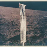 Pete Conrad holding the US flag on the Ocean of Storms; close-up of the Solar Wind Collector, November 14-24, 1969, EVA 1 - photo 3