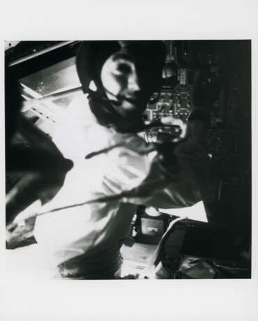 Views of James Lovell and Fred Haise inside the lifeboat LM Aquarius before the final transfer to the Command Module, April 11-17, 1970 - photo 1