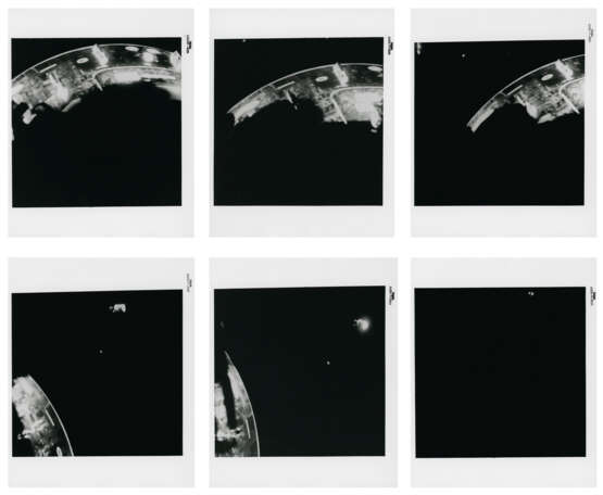 Jettison of the damaged Service Module; interior views of the LM; the Earth; the damaged SM with the Moon in background, April 11-17, 1970 - фото 1