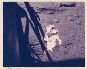 Views of Alan Shepard’s first steps on the lunar surface, seen from the LM Antares, January 31-February 9, 1971, EVA 1
