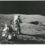 Edgar Mitchell lost on the Moon, station B1; Alan Shepard standing beside the MET, station A; Mitchell holding a lunar map, station B, January 31-February 9, 1971, EVA 2 - фото 3