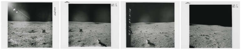 Portrait of Weird Rock; panoramic sequence toward Old Nameless Crater, station F, January 31-February 9, 1971, EVA 2; Edgar Mitchell with the MET on his way back to the LM - фото 5