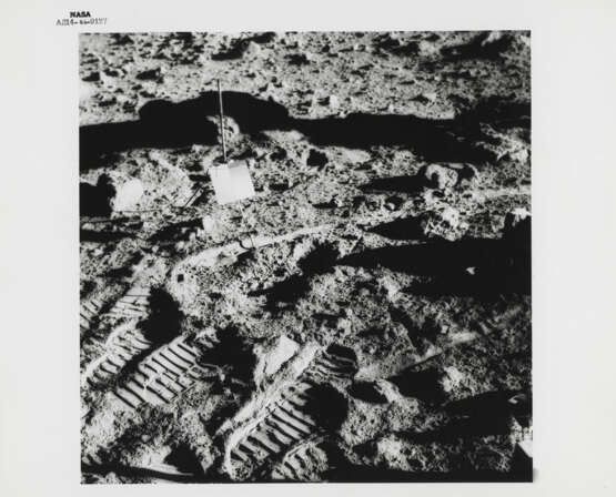 Moonscapes at station C’: towards Cone Crater; lunar valley; Saddle Rock in the distance; boot prints in the lunar soil, January 31-February 9, 1971, EVA 2 - photo 7