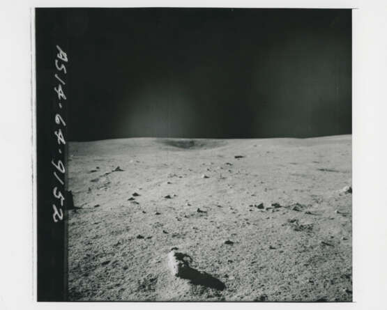 Portrait of Weird Rock; panoramic sequence toward Old Nameless Crater, station F, January 31-February 9, 1971, EVA 2; Edgar Mitchell with the MET on his way back to the LM - photo 10