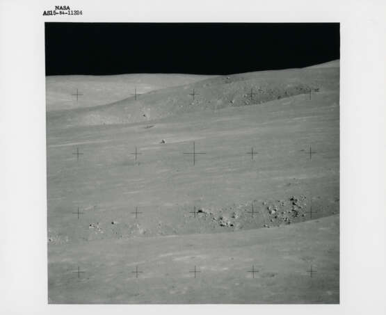 Telephotographs from station 6: the LM Falcon in the desolate lunarscape; details of Mount Hadley, Hill 305; panorama [Mosaic] towards “Silver Spur”, July 26-August 7, 1971, EVA 2 - photo 1