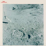 James Irwin climbing toward the Rover; human footprint; astronauts’ shadows; David Scott preparing to take a photograph, station 6, July 26-August 7, 1971, EVA 2 - фото 3