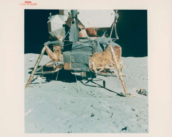 The significant tilt of the LM Falcon; the LM with David Scott and the Rover beyond; the majestic Mount Hadley; the descent engine of the LM, July 26-August 7, 1971, EVA 2 - фото 3