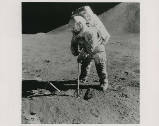 Views at the lunar-science station: David Scott leaning; panoramic view; the lunar-science station; James Irwin bending over; the Rover, July 26-August 7, 1971, EVA 2 - photo 7