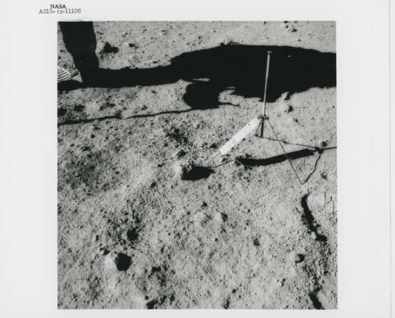 Views at station 9: James Irwin at the Rover; remarkable rock seen on the way; Fresh Crater; the Rover; geological investigations, July 26-August 7, 1971, EVA 3 - photo 12