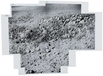 Telephoto panoramas [Mosaics] from station 9A: large crater on the wall of Hadley Canyon; the far wall of Hadley Canyon showing “Trophy Point”, July 26-August 7, 1971, EVA 3