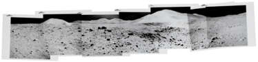 Panorama [Mosaic] of Hadley Canyon and the Apennine mountains viewed from station 10, July 26-August 7, 1971, EVA 3