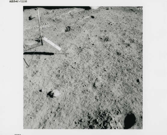 Views at station 9: David Scott’s visor; telephotographs; “abstract” close-ups of the lunar surface; TV picture; Irwin installing a core tube, July 26-August 7, 1971, EVA 3 - photo 14