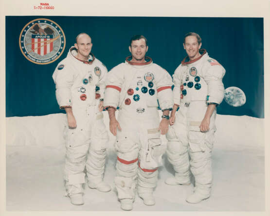 Crew portrait; lunar training and prelaunch activities; lunar TV camera; Descartes landing site; Apollo 16; Mariner 9 photographs of Mars, 1970-April 1972 - photo 1