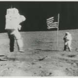 John Young jumping and saluting the American flag; TV picture of the “jumping salute”, April 16-27, 1972, EVA 1 - фото 3