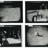 John Young taking photographs near the Rover; TV pictures; footprints; Young with the hammer; Plum Crater, station 1, April 16-27, 1972, EVA 1 - Foto 3