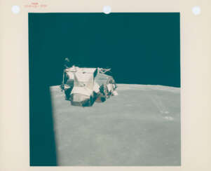 The LM Orion station-keeping and yawing before docking with the CSM; the LM rising from the Moon’s surface, April 16-27, 1972