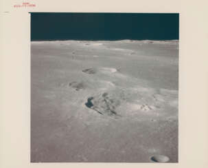 Moonscapes: lunar horizon over Crater Bullialdus; dark wall of Crater Lobachevsky; horizon over Craters Almanon and Geber, April 16-27, 1972