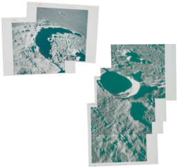 Two-part orbital telephoto panorama [Mosaics] of Craters Gassendi and Gassendi A, April 16-27, 1972