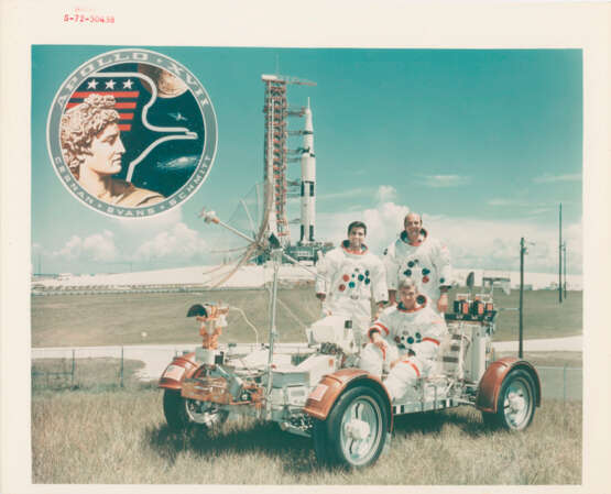 Crew portrait; the last Saturn V “Moon” rocket; views of the astronauts during lunar training; the Taurus-Littrow landing site, July-December 1972 - фото 1