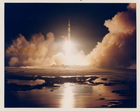 Nighttime launch; the last crew departing for the Moon; the Saturn V after ignition; Launch Control, December 6-7, 1972 - фото 1