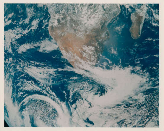 Diptych: Half of the “Blue Marble”; the expended third stage drifting through space; telephotograph of Southern Africa, December 7-19, 1972 - фото 8