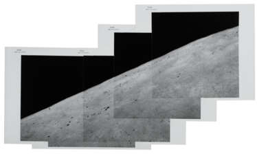 Telephoto panorama [Mosaic] of the South Massif’s left flank; lunarscapes during traverses; Ballet Crater; Sculptured Hills; Wessex Cleft, station 3, December 7-19, 1972, EVA 2